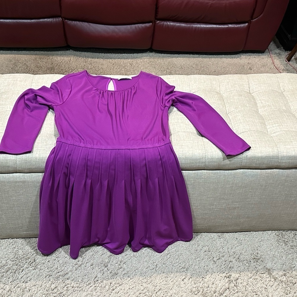 DKNYC Women’s Large Long Sleeve Fuchsia Midi Dress - EUC - Picture 5 of 14